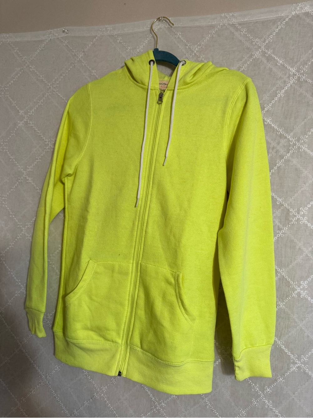 Bobbie Brooks Neon Yellow Kids Zip-Up Hoodie